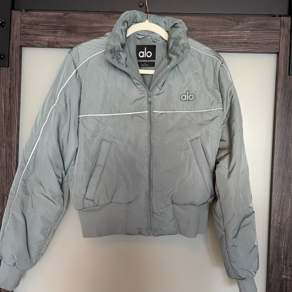 ALO Yoga Gray Bomber Jacket